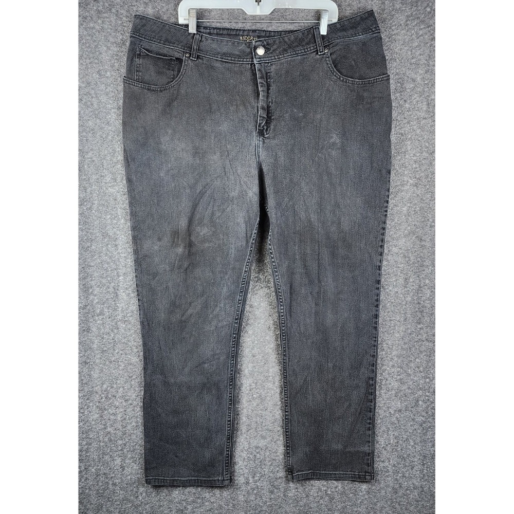 Riders by Lee Jeans Women 24W M Faded Black Straight Leg High Rise Denim